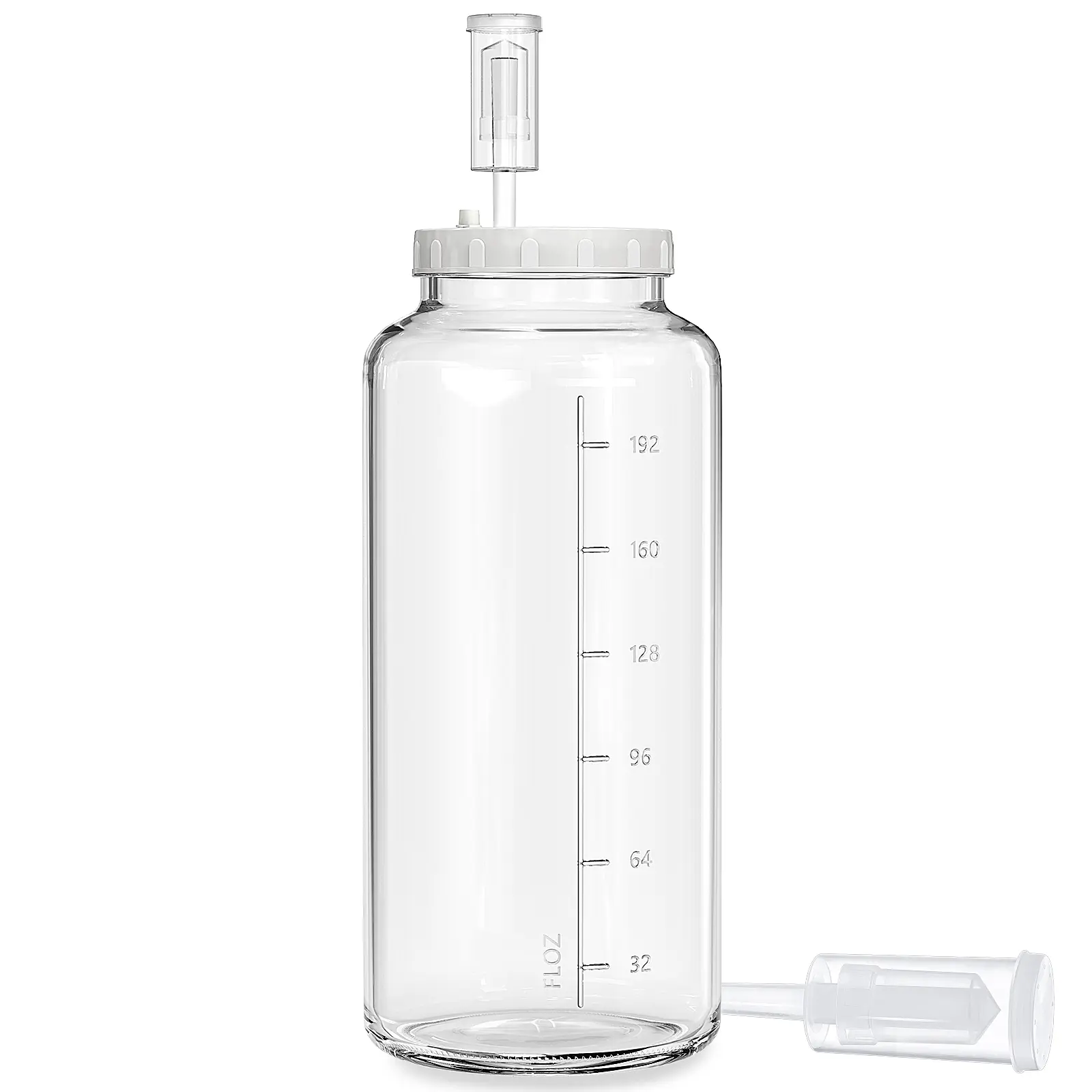 2 Gallon Large Fermentation Jar with Scale Mark, Wide Mouth Glass Jar with Airtight SCREW Lid and 2 Airlocks, 7600ML Wine Making Kit for Beer Cider Kombucha, Pickle Jar for Sauerkraut