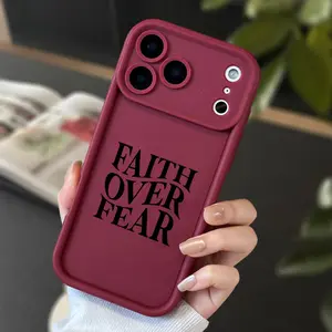 FAITH OVER FEAR Soft Case for iPhone 16 16e 17 Air 15 14 13 12 11 Pro Max Plus X XS Shockproof Drop Protection Rugged Durable Silicone Cover