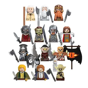 Medieval Knight Figures Toy Lord Rings Soldier Orcs Elves Azog Goblin Sauron Aragorn Wars Building Block Desktop Decoration Gift