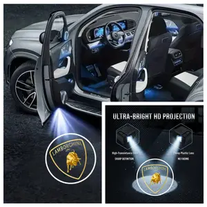 4 Pack Lamborghini Urus Welcome Lights, Aventador Huracan Gallardo Projection Sensor Car Door Logo Light, Easy Install No Damage Installation