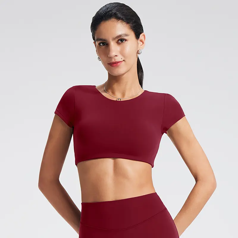 Red short-sleeved single-piece for the Rumba dance