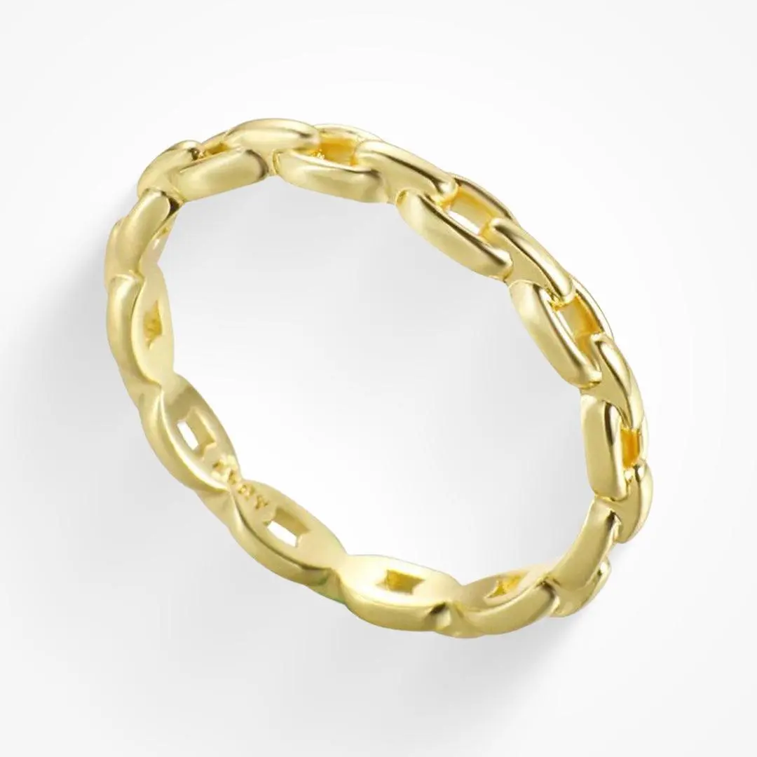 EVRY JEWELS Gold or Silver Plated Women's Waterproof Chainz Ring