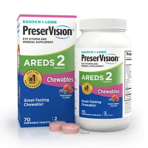 PreserVision AREDS 2 Eye Vitamins and Mineral with Lutein and Zeaxanthin, Mixed Berry Chewables, 70 Count