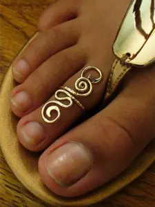 Vintage Ethnic Spiral Metal Open Toe Ring for Women, Simple Geometric Design, Party Beach Vacation Personality Ankle Ring, Vintage Body Jewelry