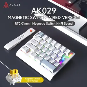AJAZZ AK029 RGB Wired One-Handed Gaming Keyboard, 29-Key Layout with Magnetic Switch, 8kHz Polling Rate, Hot-Swappable Mechanical Switches, Adjustable Actuation, Esports-Grade Gasket Keypad for Gamer