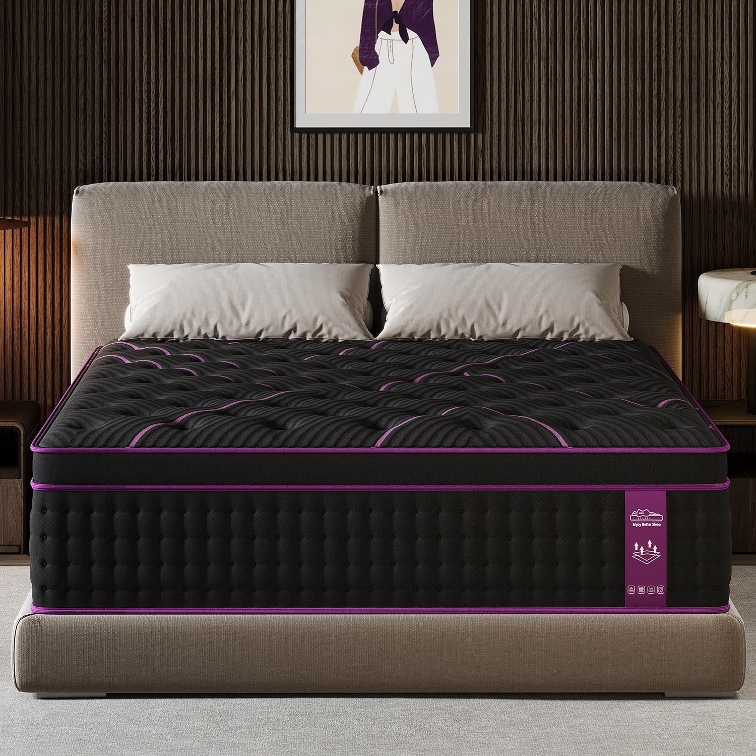 12/14 Inch Twin Full  Queen  King Mattress Memory Foam And Spring Hybrid Mattress Medium Firmness, Lumbar Support, For Home Rooms Hotels, Boxed Halloween ChristmasGift Furniture Ergonomic mattress Interior Modern