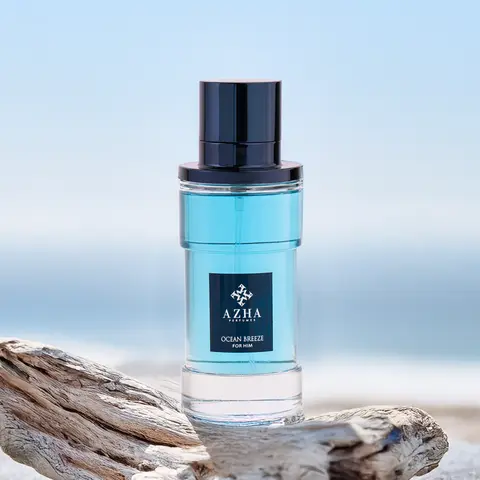 Azha Ocean Breeze Men's Alcohol-Free Eau De Parfum - 100ml (3.4 fl oz) Lightweight Citrus Aquatic Cologne, Aromatic Fougère with Lemon & Lavender, Light Citrus Lift, Breezy Confident Scent, Office-Ready Clean Fragrance