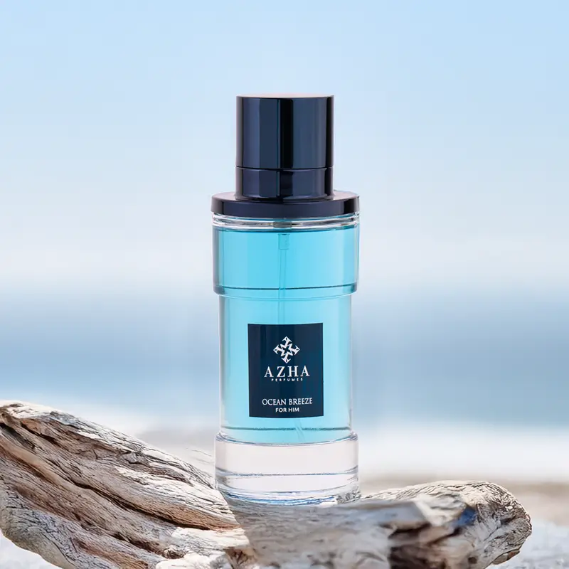 Azha Ocean Breeze Men's Alcohol-Free Eau De Parfum - 100ml (3.4 fl oz) Lightweight Citrus Aquatic Cologne, Aromatic Fougère with Lemon & Lavender, Light Citrus Lift, Breezy Confident Scent, Office-Ready Clean Fragrance