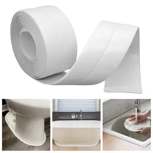 Caulk Tape Bath & Kitchen Self Adhesive Caulking Tape Waterproof, Toilet Caulk Strip Bathtub Sealing Strip Shower Bathroom Tape Sealant, Traditional Caulking Replacement (White, 1.5" x10.5Ft)