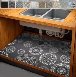 Under Sink Mat, Absorbent Quick Dry Sink Liners Protect Cabinets, Durable Shelf Liners, Slip Resistant and Non-Adhesive, 24X36, Multi