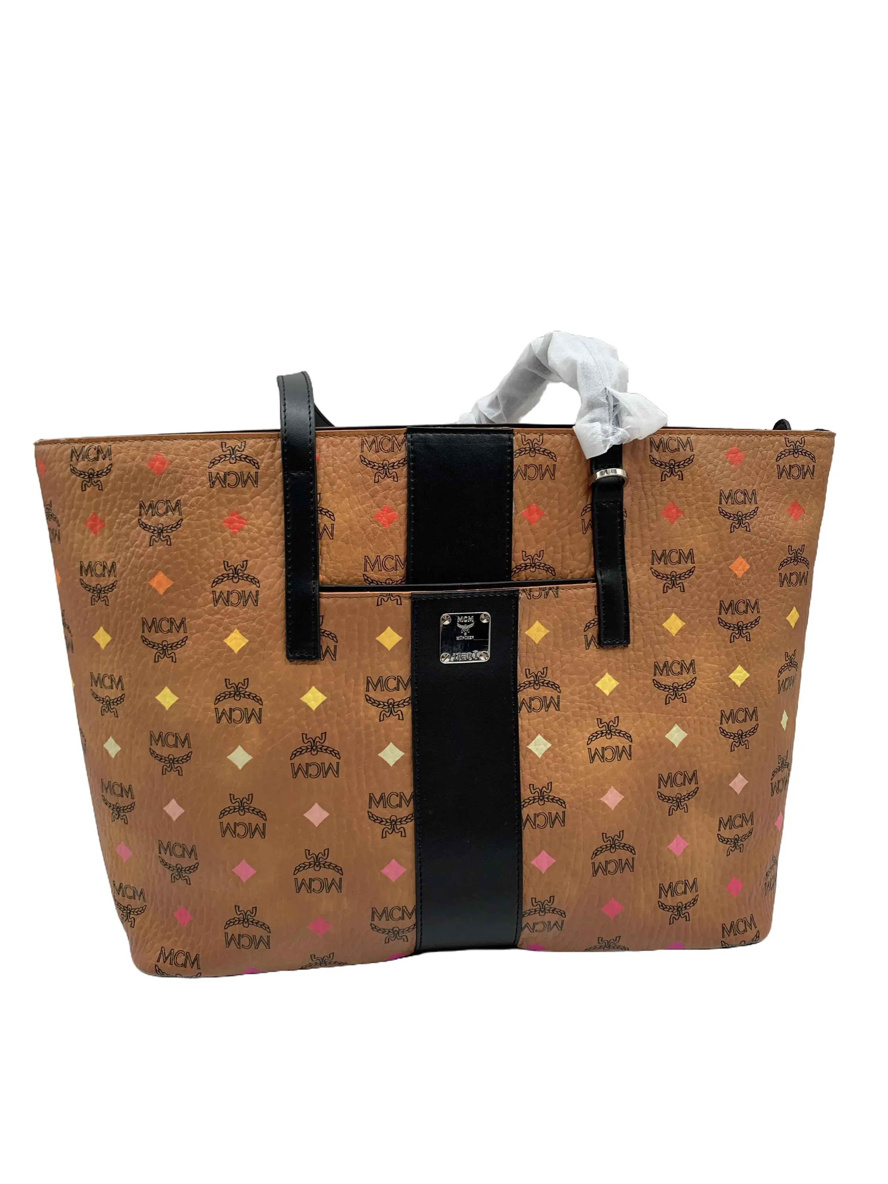 Pre-owned MCM Vintage Multicolor Diamond Monogram Tote/EE04715036/5036