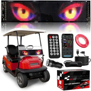 Golf Cart Devil Eyes Light Sign, 23.6"x4.7" Programmable Flexible Screen for Windshield, DIY Animated LED Sign with APP/Remote Control, for Golf Cart Decorations Halloween Festivals  SUVs