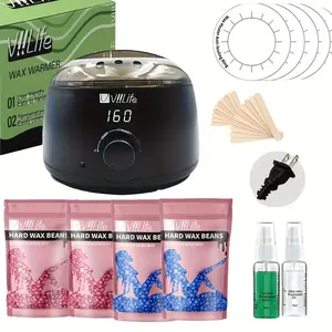 The digital display wax depilation kit, hard wax kit for the entire body, legs, face, eyebrows, bikini area, Brazilian wax depilation kit for both men & women, user-friendly design, salon-grade digital display wax heater depilation, Waxing Kit Set