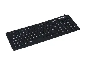 SEAL SHIELD SSF106 Black USB Wired SEAL FLEX Silicone Keyboard - Dishwasher Safe