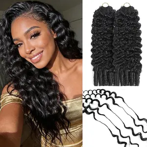 EonVerra 16-24inch Burmese Curly Feather Crochet Hair Human Hair For Braiding Crochet Hair Extensions for Knotless Braids Pre-Seperated 3 or 4 Bundles for Full Head 60g/PC