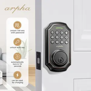 ARPHA D180 Smart Door Lock: Anti-Peeping Password + 50 Authorization Codes, One-Touch Lock + Auto Lock,Suitable for various scenarios, Easy to Install. No APP version