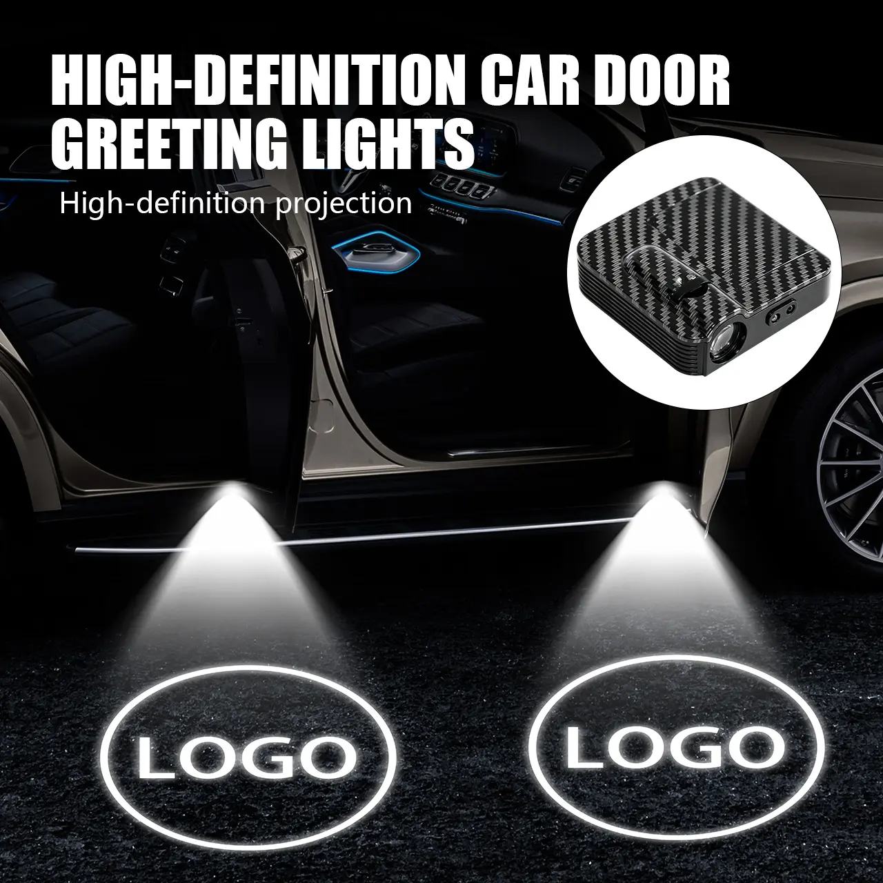 2PCS Led Welcome Light Car Door Projector Lamps For Volkswagen VW Passat Variant B8 2016 Touareg Tiguan 2010-2020 Golf 2010-2024(Battery Not Included)
