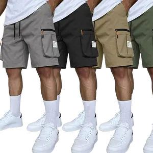 Men’s casual shorts 4-pack, with zippered pockets and slant pockets — summer casual, comfortable, breathable shorts for everyday wear; available in multiple colors and specifications.