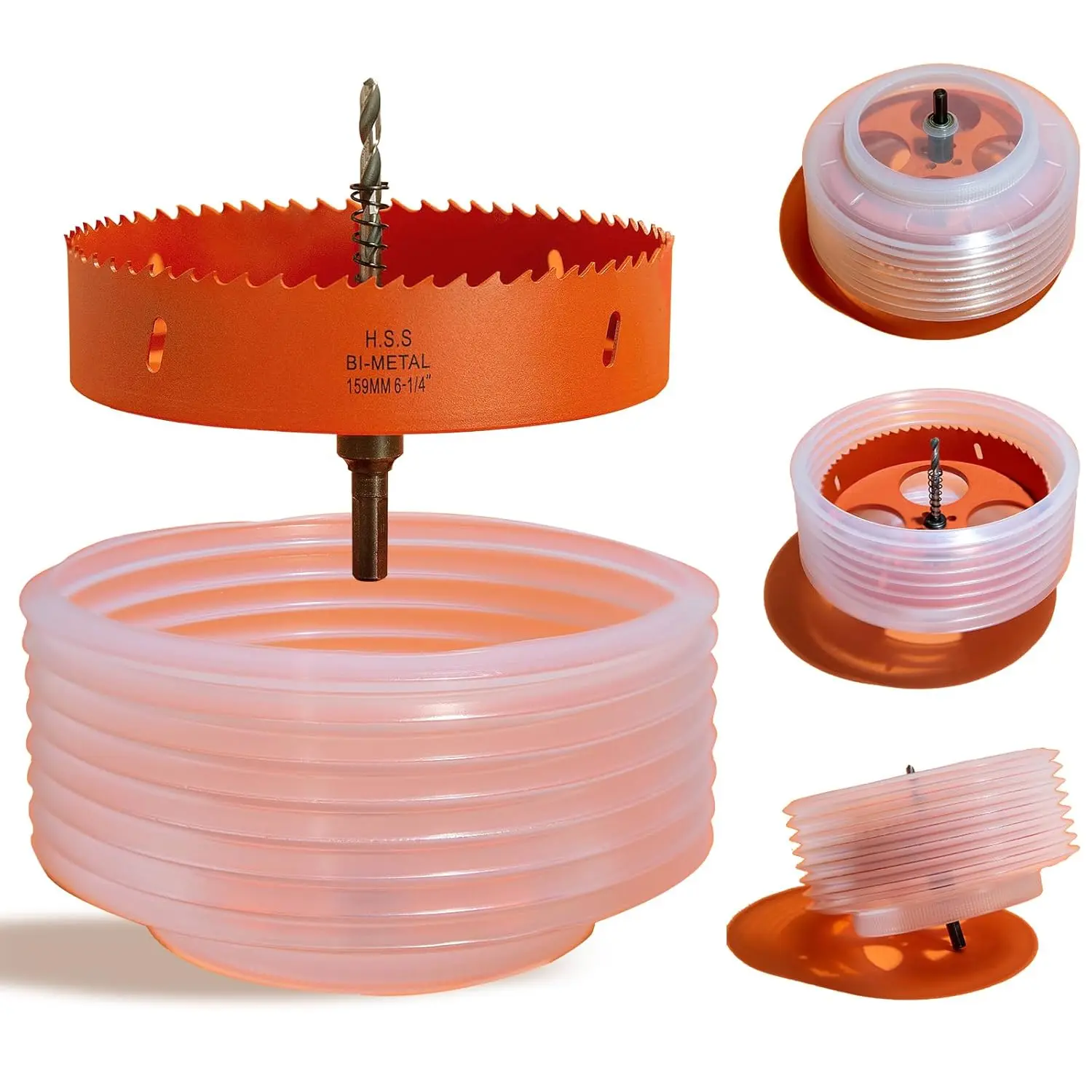 6.25-inch Hole Saw with Dust Collection Hood, Used for 6-inch Recessed Ceiling Light Hole Cutting, Suitable for Drywall, Wood Board, Etc.
