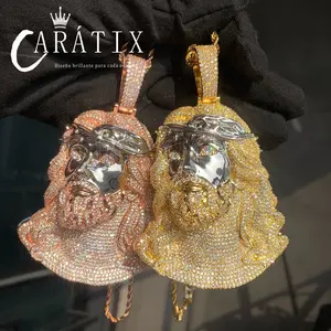 CARÁTIX -  Hip Hop Personality Inlaid Zircon Jesus Cuban Link Chain Pendant Fashion Versatile Trend Jewelry Accessories Valentine's Day Gift for Men & Girls & Boys Mothers' Day Gift #Springtok