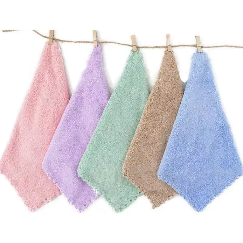 Multi-Purpose Absorbent Microfiber Dish Cloths, Wave Edge Coral Fleece Cleaning Rags, Reusable Washable Household Towels For Kitchen Counter Glass Cleaning