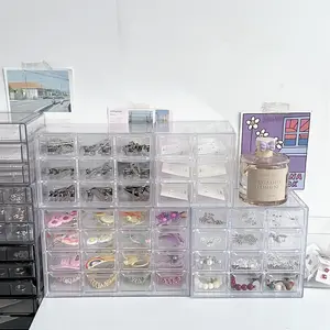 Transparent Multi-Drawer Storage Box, High Transparency, Multiple Layers, Independent Drawers, Space-Saving, Ideal for Desk Organizer, Multi Grids Organizer