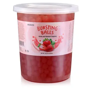 BREXONIC Strawberry Boba Pearls Popping Bursting Boba, Tapioca Pearls For Bubble Tea, No Artificail Colors (2 LB 1 Pack)