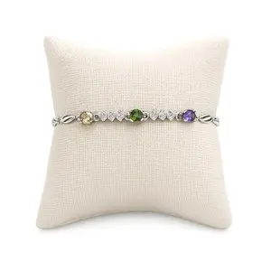 Pastel Prism Bracelet - Fits 7 inches - White Gold Plated