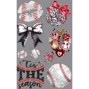 BASEBALL (4) PREMADE GANGSHEET  - 22X36 DTF TRANSFERS - DIRECT TO FILM