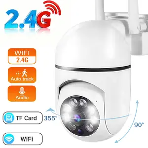 Smart Home Security Camera, 2.4G WiFi Indoor/Outdoor PTZ Camera with Motion Detection, 2-Way Audio, IR Night Vision, 360° Rotation, Supports Cloud/TF Storage for Pet & Baby Monitoring