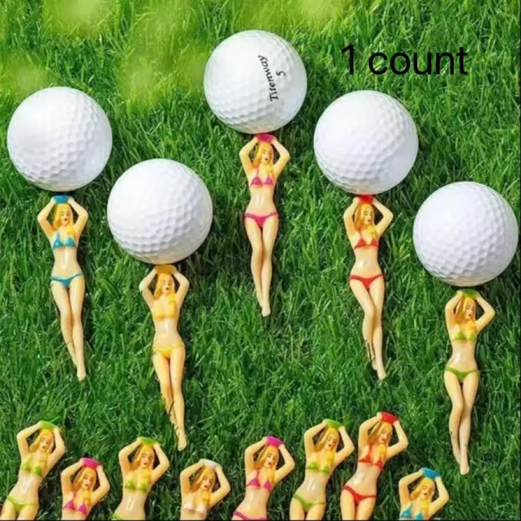 1count  beauty bikini ladies shape golftees, TEE plastic body nail, personalized ball seat, ballholder, multi-color, durable and sturdy, suitable forholiday birthday gifts, Golf Gift Accessory, Golf Accessories