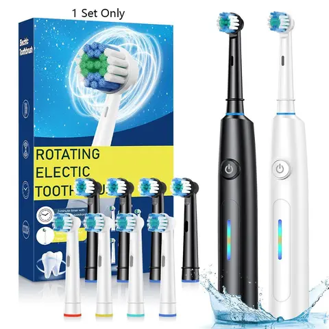 Rotating Electric Toothbrush with 4 Brush Heads for Adults 5 Modes Rechargeable with 2-Minute Smart Timer, Teeh Cleaning Brush, Toothbrushes for Adults