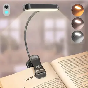 Glocusent Horizontal ET-Head Book Light for Reading in Bed, Eye Caring, CRI 95, Amber & 5 Brightness, Rechargeable Long Lasting Reading Light, 1.4Oz Lightweight & Portable, Perfect for Book Lovers Led Desk Lamp Usb Power Lamp