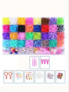 2700+ Elastic Bracelet Set, Jsdoin DIY Rubber Band Friendship Bracelets Kit, 30 Colors Creative Making Supplies for Kids & Adults