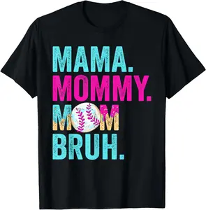Mama Mommy Mom Bruh Baseball Drip Ice Cream Mother's Day T-Shirt Kids graphic tee