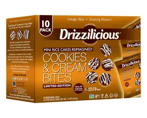 10 Pack - Drizzilicious Cookies & Cream Mini Rice Cakes 0.74 oz 10 Pack - Drizzilicious Cookies & Cream Mini Rice Cakes 0.74 oz