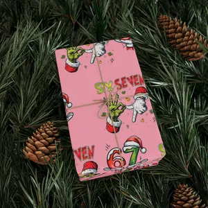 Pink Cute 67 Meme Wrapping Paper Christmas, Sarcastic Holiday Gift Wrap for Sassy Gift Givers, Humorous Pop Colorful Gift Wrap