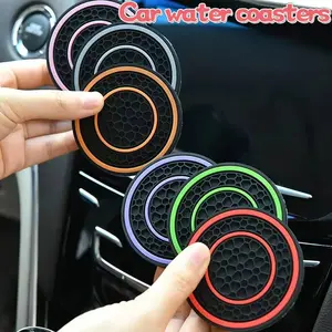 Universal Car Cup Holder Mat, Non-Slip Storage Tray Pad, Door Slot Organizer, Decorative Car Interior Accessories, Durable & Practical Design