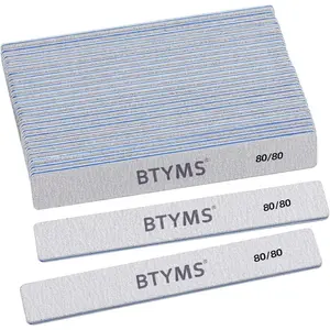 80/80 Grit Nail File - Professional Double-Sided Coarse Emery Boards for Shaping Acrylic & Gel Nails