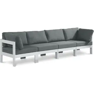 Nizuc - Outdoor Patio 4 Seat Modular Sofa With White Frame