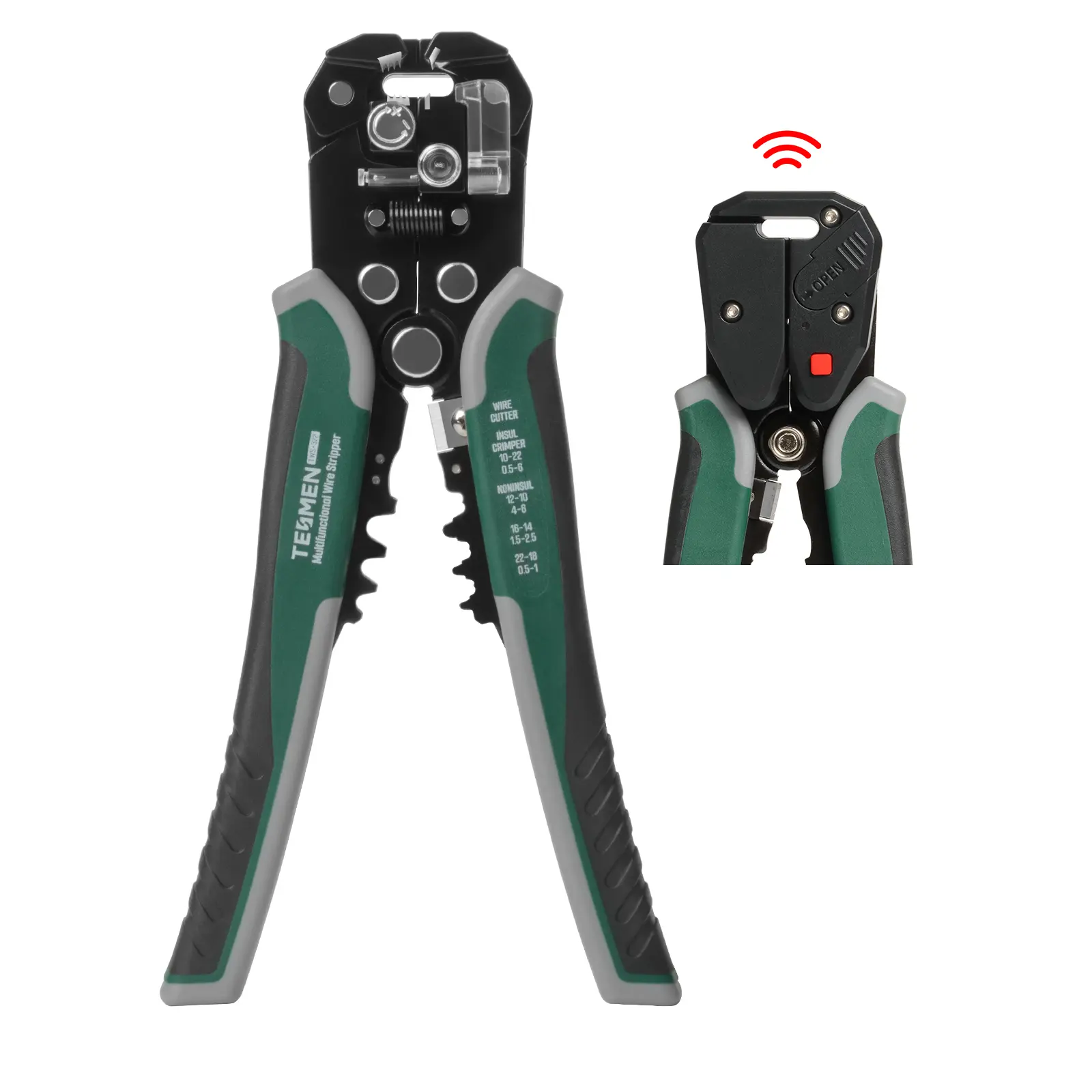 TESMEN TWS-322 Wire Stripper Self Adjusting Cable Stripping tool with Non-Contact Voltage Detection, 4-in-1 Automatic Wire Pliers, Universal Wire Cutters and Crimping Tool, for 10-24 AWG Electrical Wire #summerfinds