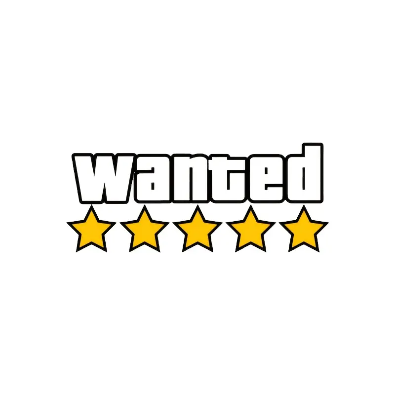 2PCS/SET "Wanted + Five-Star Wanted Poster" Multi-scene Fun Hardcore Sticker For Digital Device/Gear Bag Multi-scene Fun Goodie Adds Wanted-Poster-Style Fun Personal Texture Top For Multi-scene Fun Style Fans, Art Stickers, Scenes Stickers, Funny Stickers