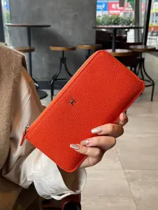 Women's New Leather Wallet Card Holder, Two-In-One Long Design, High-End Feel, Anti-Magnetic Credit Card Case, Phone Bag