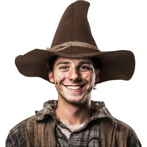 Wizard Felt Hat Witch Sorcerer Hats Adult Costume Scarecrow Accessory for Halloween