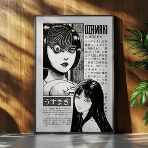 Junji Ito Anime Poster, Uzumaki Horror Anime Manga Art, Japanese Anime Wall Decor, Anime Wall Print (Unframed / Print Only)