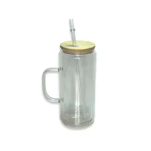 Custom Glitter Snow Globe 20oz with Handle and Bamboo Lid Includes Straw Unique Design Drinkware