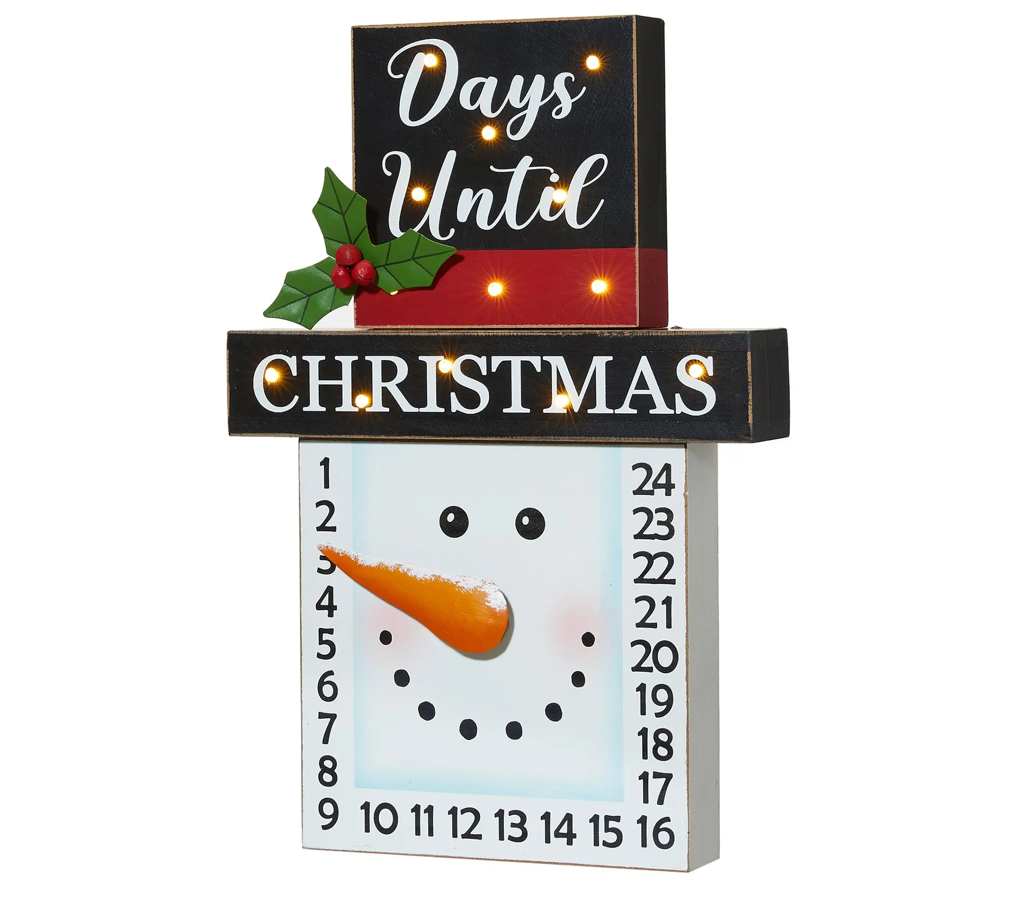 Glitzhome 15" LED Lighted Snowman Christmas Adv ent Countdown Glitzhome 15" LED Lighted Snowman Christmas Adv ent Countdown
