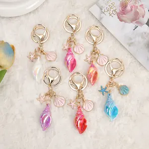 Hot-selling small shell starfish conch keychain pendant bag pendant creative marine student backpack pendant