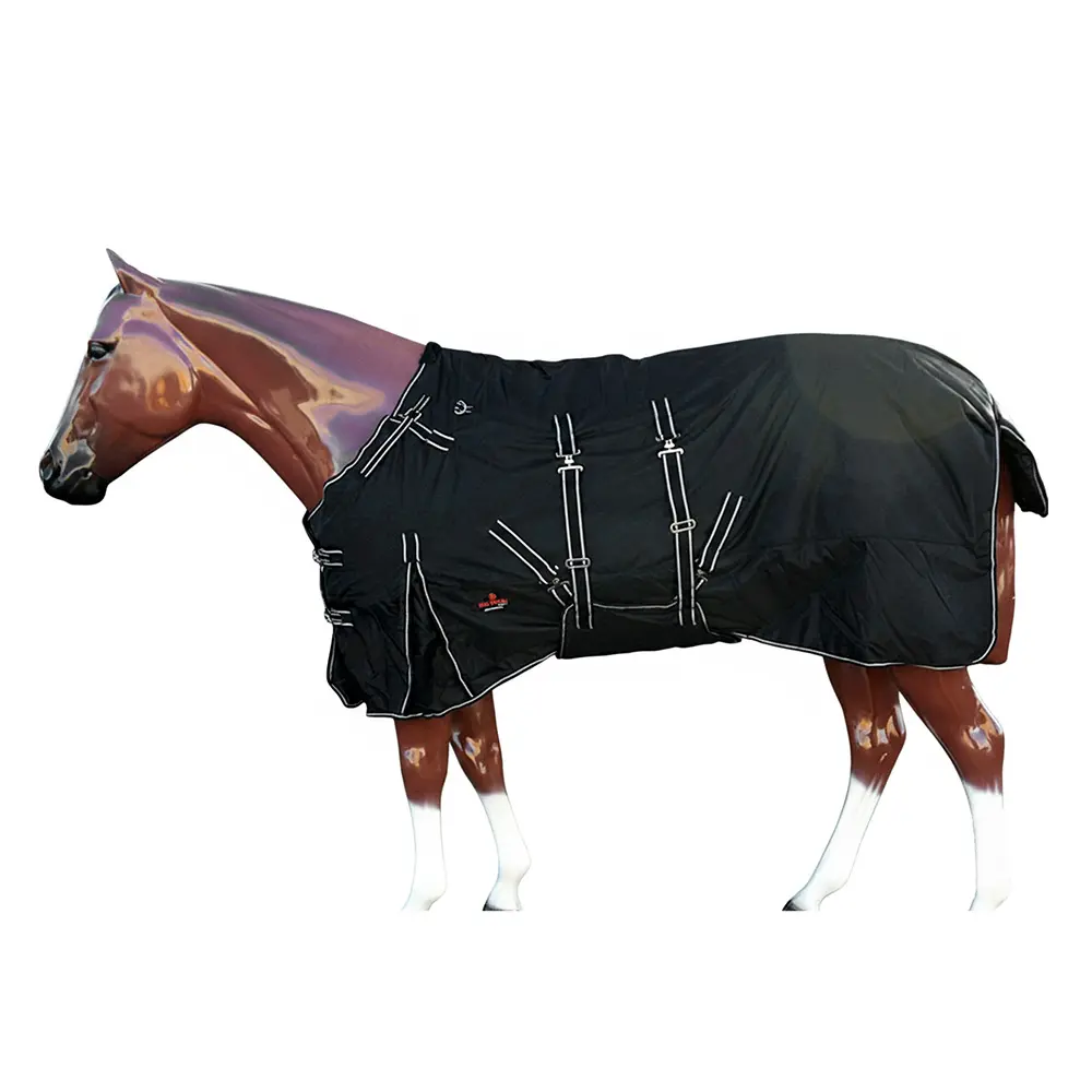 HILASON 600D Turnout Light Winter Waterproof Rain Blanket Horse Black | Blankets for Horses