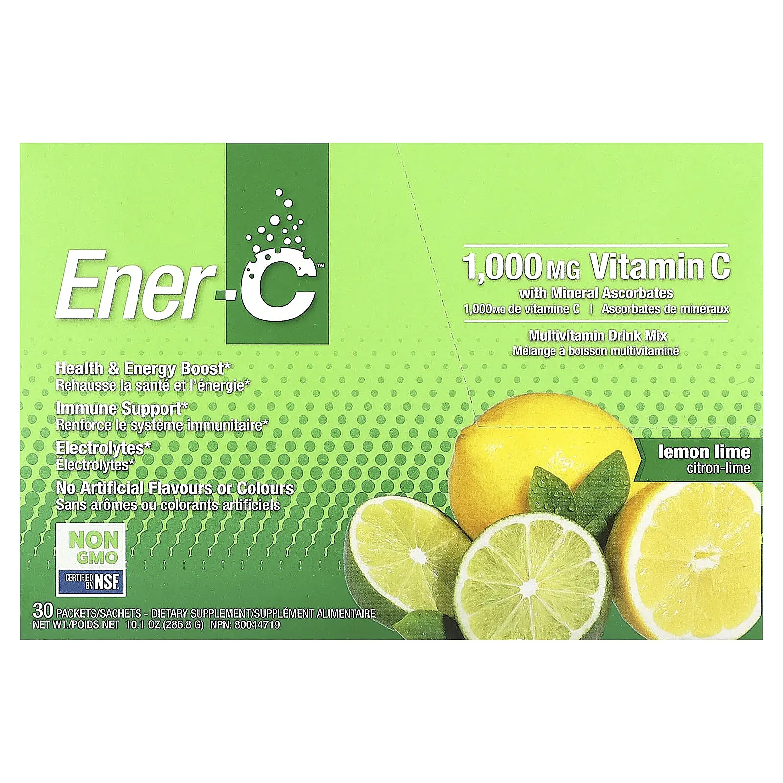 Ener-C Bubbly Multivitamin Drink Mix, Lemon Lime, 30 Packets, 0.3 oz (9.56 g) Each